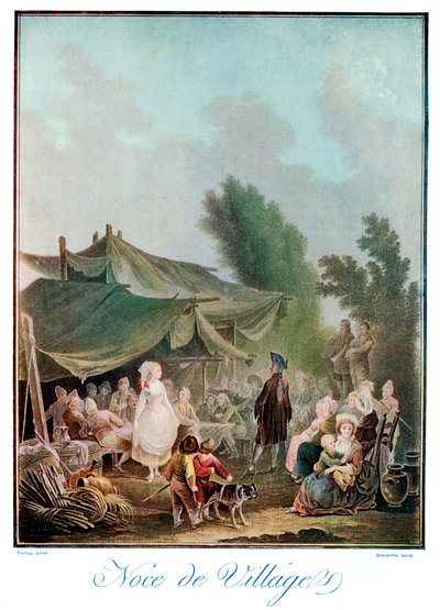 Noce de Village, 1700-tallet 1910. av Charles Melchior Descourtis