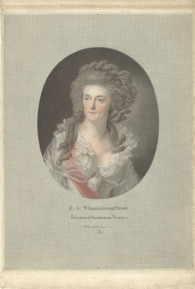 Portrett av Wilhelmina av Preussen, prinsesse av Orange-Nassau F: S: Wilhelmine de Prusse Princesse d