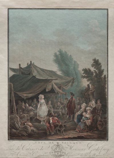 Landsbybryllup, 1785. av Charles Melchior Descourtis
