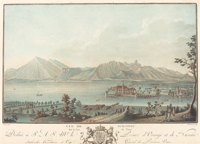 Utsikt over Schadau. av Charles Melchior Descourtis