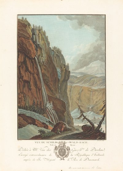 Vue du Schild-Wald-Bach-prisen i Hyver, 1785. av Charles Melchior Descourtis