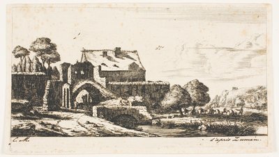 En vannmølle nær Saint-Denis av Charles Meryon