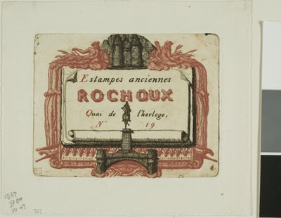 Adressekort til trykkeriet, Rochoux av Charles Meryon