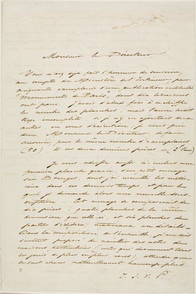 Charles Meryons signerte brev av Charles Meryon