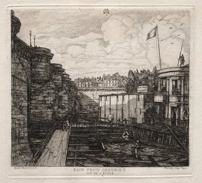Chevriers kalde badeanlegg, Paris av Charles Meryon