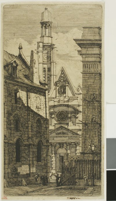 St. Etienne du Mont-kirken, Paris av Charles Meryon