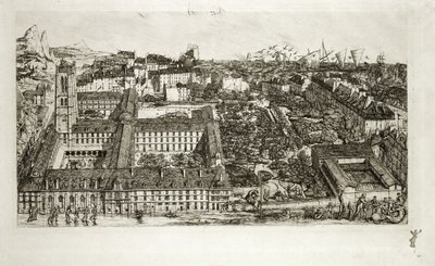 College Henri IV og Lycee Napoleon, 1864 av Charles Meryon