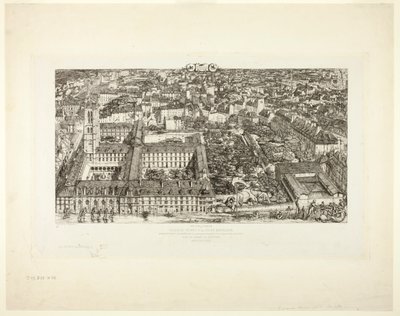College Henry IV (eller Lycée Napoléon), Paris av Charles Meryon