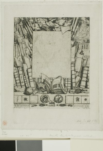 Design for en ramme for portrett av Armand Guéraud av Charles Meryon