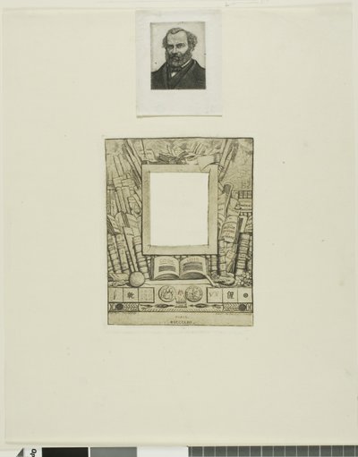 Design for en ramme for portrettet av Armand Guéraud av Charles Meryon