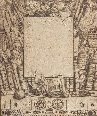 Design for en ramme for portrettet av Armand Guéraud, 1862. av Charles Meryon
