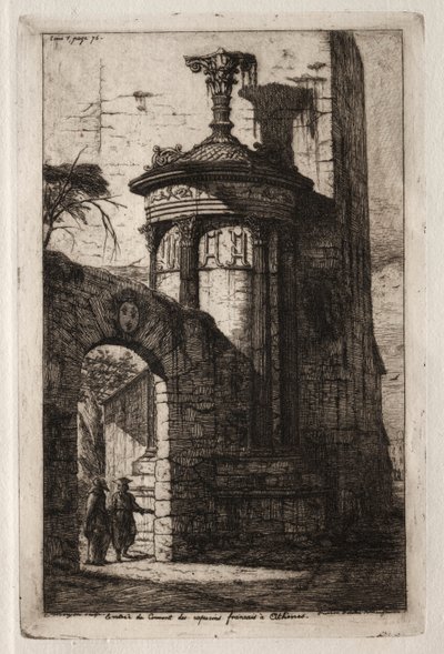 Inngang til det franske kapusinerklosteret i Athen, 1854. av Charles Meryon