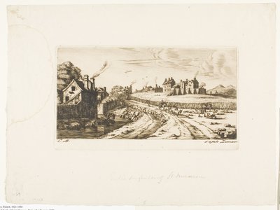 Inngang til forstaden Saint-Marceau, Paris av Charles Meryon