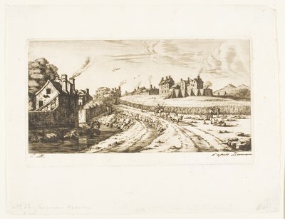 Inngang til forstaden Saint-Marceau, Paris av Charles Meryon