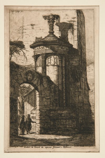 Entr?e du couvent des capucins fran?ais? Athenes (inngang til det franske kapusinerklosteret i Athen) av Charles Meryon