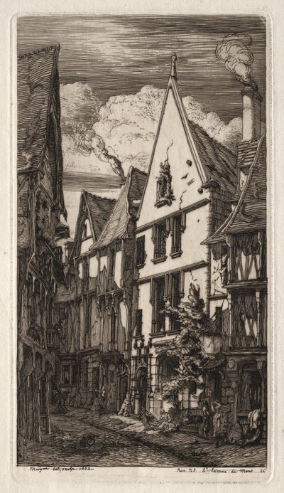 Etsninger av Paris: i Bourges av Charles Meryon