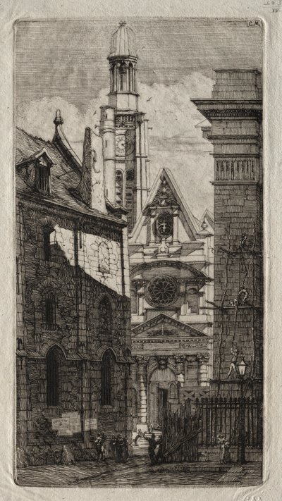 Etchings of Paris: Church of St. Stephen of the Mount, 1852. av Charles Meryon