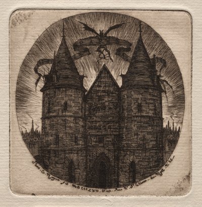 Etsninger av Paris: Old Gate of Justice Palace, 1854. av Charles Meryon