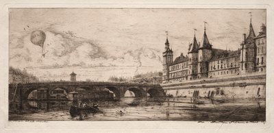 Etchings of Paris: The Exchange Bridge av Charles Meryon