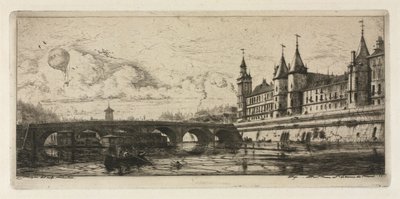 Etsninger av Paris: Byttebroen av Charles Meryon