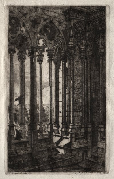 Etchings of Paris: The Gallery of Notre Dame, 1853. av Charles Meryon