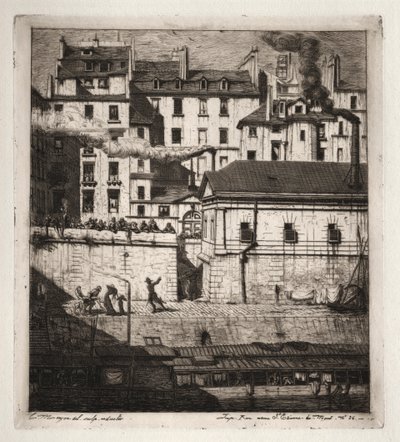 Etchings of Paris: The Mortuary, 1854. av Charles Meryon