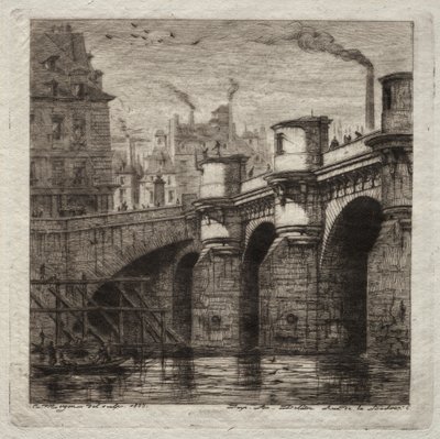 Etsninger av Paris: Den nye broen, 1853. av Charles Meryon