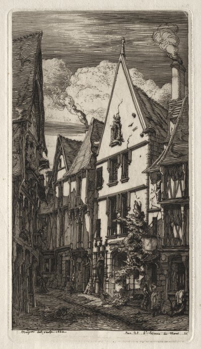 Etsninger av Paris: i Bourges av Charles Meryon