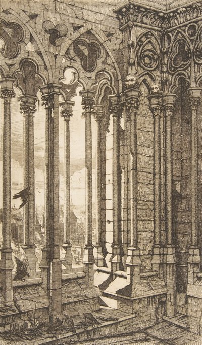 Galleri, Notre-Dame-katedralen, Paris, 1853. av Charles Meryon