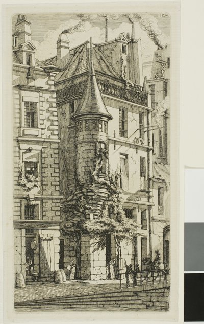 Hus med et tårn, rue de la Tixéranderie av Charles Meryon