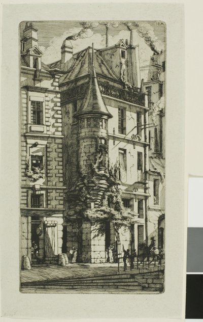 Hus med et tårn, rue de la Tixéranderie av Charles Meryon