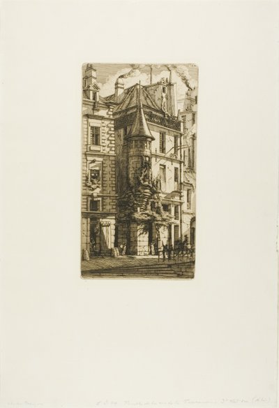 Hus med et tårn, rue de la Tixéranderie, Paris av Charles Meryon