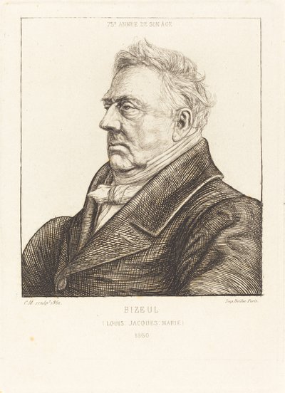 L.J.-Marie Bizeul, en bretonsk arkeolog av Charles Meryon