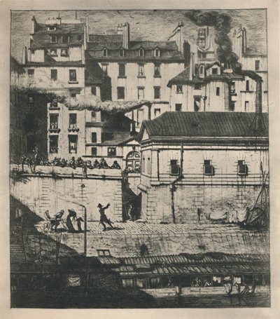 La Morgue 3rd State, 9 18 x 8 18 tommer, 1854, 1927 av Charles Meryon