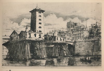 Notre Dame 9th State Pump, 6 34 x 9 78 tommer, 1852, 1927 av Charles Meryon