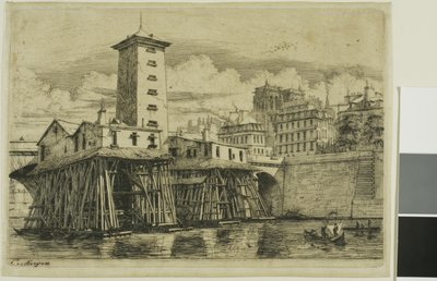 Notre-Dame Pump, Paris av Charles Meryon