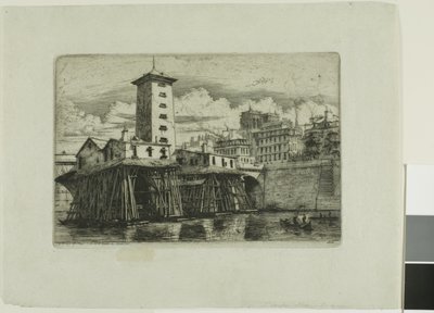Notre-Dame Pump, Paris av Charles Meryon