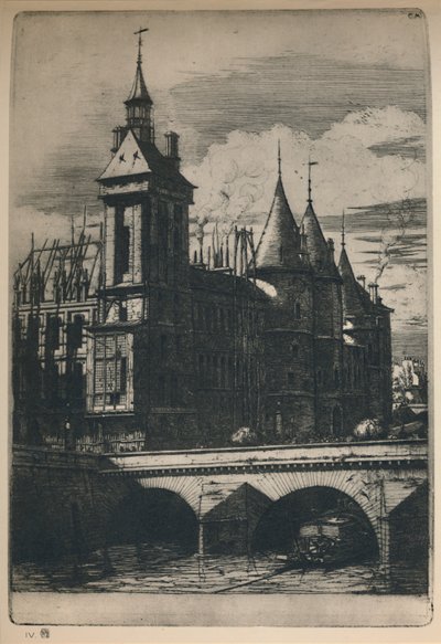 La Tour De LHorloge 3rd State, 10 516 x 7 14 tommer, 1852, 1927 av Charles Meryon