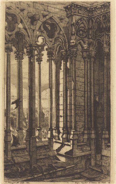 The Gallery of Notre Dame, Paris (The Gallery of Notre Dame, Paris) av Charles Meryon