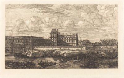 Det gamle Louvre, fra et maleri av Zeeman, 1651 av Charles Meryon