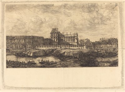 Det gamle Louvre fra et maleri av Zeeman, 1651 (Det gamle Louvre, fra et maleri av Zeeman, l651) av Charles Meryon