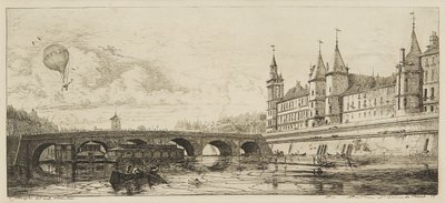 Le Pont-Au-Change (etsing) av Charles Meryon