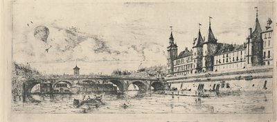 Le Pont-Au-Change 2. delstat, 6 18 x 13 116 tommer, 1854, 1927 av Charles Meryon