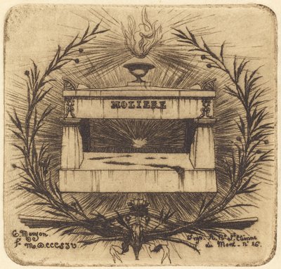 Molières grav, på Père-Lachaise kirkegård, Paris av Charles Meryon