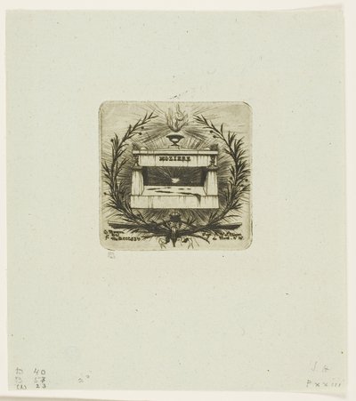 Molières grav, Père-Lachaise kirkegård, Paris av Charles Meryon
