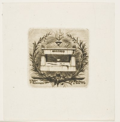 Molières grav, Père-Lachaise kirkegård, Paris av Charles Meryon