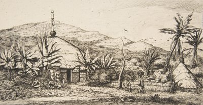 Ny-Caledonia: Stor innfødt hytte på veien fra Balade til Puebo, 1845, 1863. av Charles Meryon