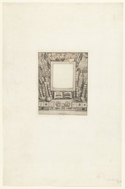 Omliste for portrett av Armand Guéraud Innrammingsprosjekt for portrettet av Armand Guérard av Charles Meryon