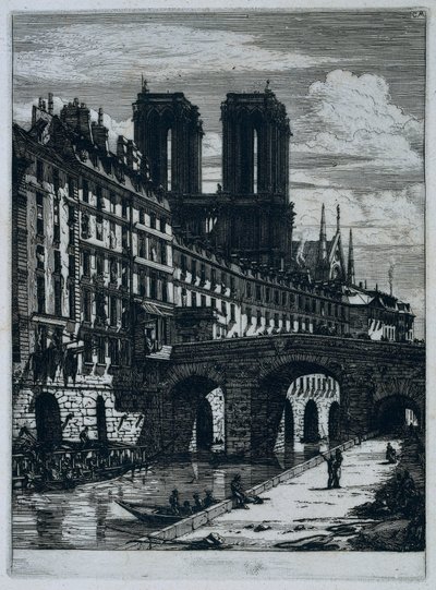 Liten bro over Seinen i Paris Den lille broen Etsninger på Paris (serietittel) av Charles Meryon