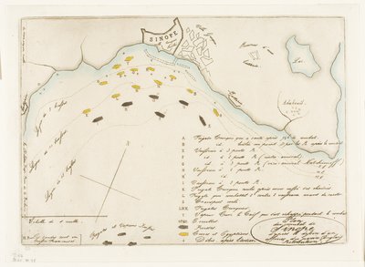 Plan for slaget ved Sinope av Charles Meryon